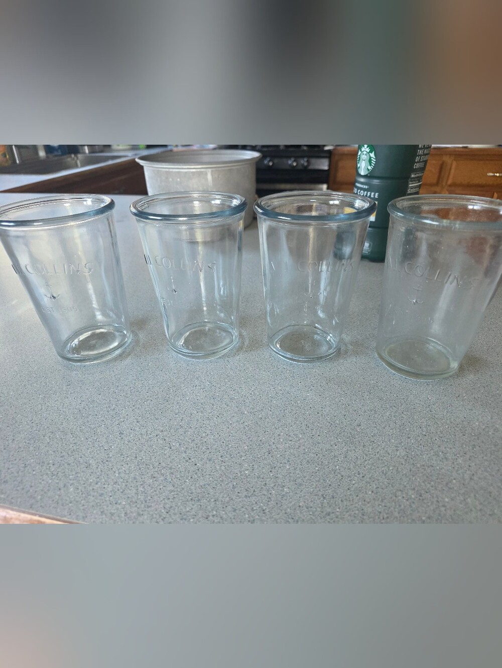 Clear Glass Tumblers - Set of 4